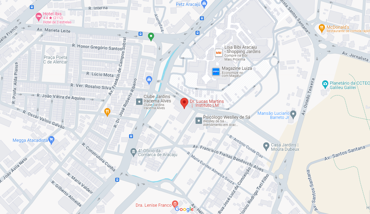 Localização Instituto LM - Av. Dr. José Machado de Souza, 120 - Jardins, Aracaju - SE